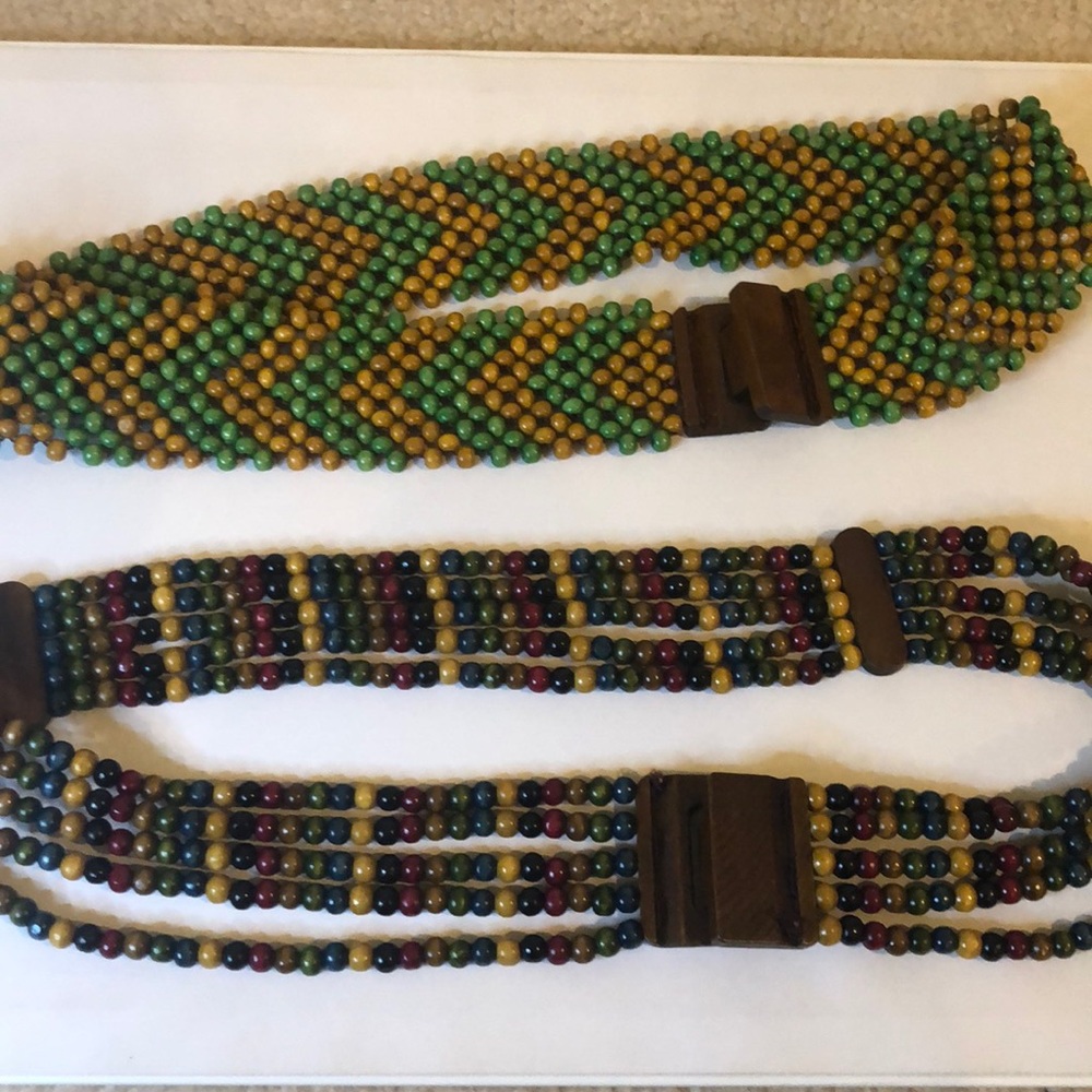 Belts wooden beads brand new